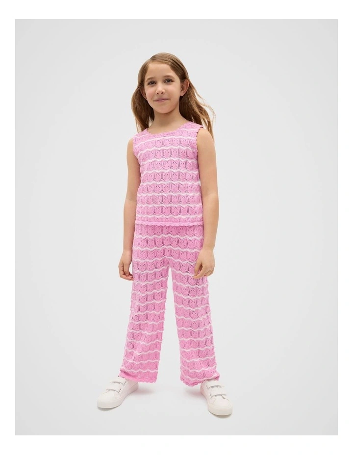 Crochet Top in Candy Pink image 3
