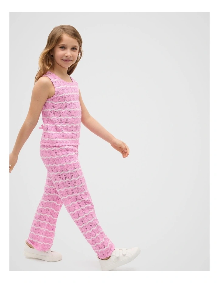 Crochet Pant in Candy Pink image 3