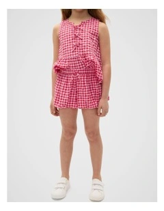 Gingham Bubble Short in Pink