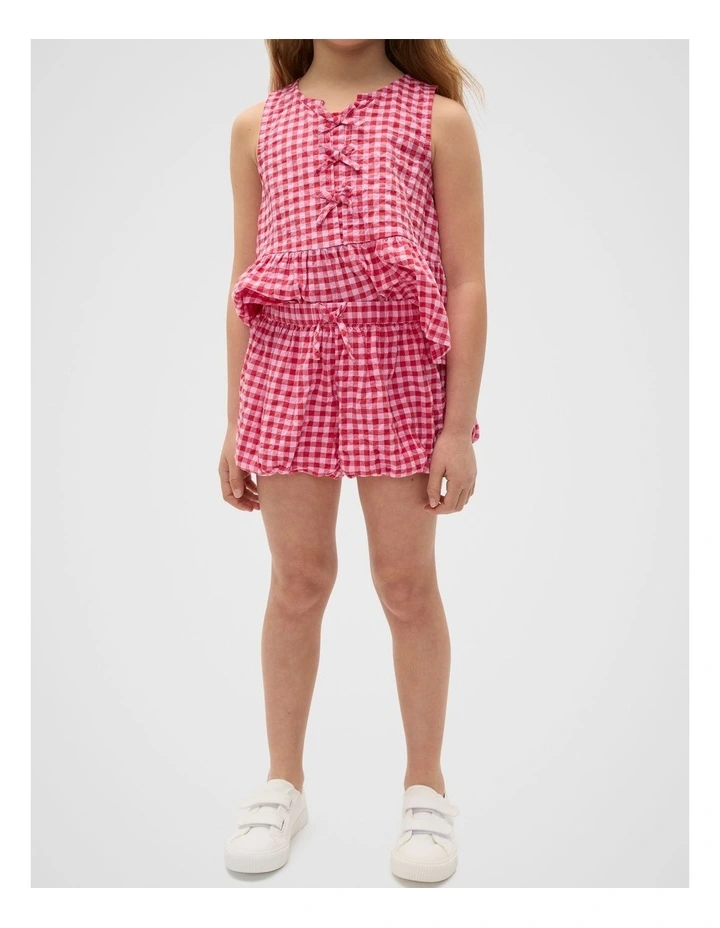 Gingham Bubble Short in Pink image 1