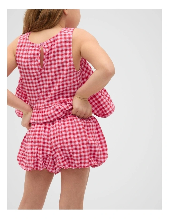 Gingham Bubble Short in Pink image 2
