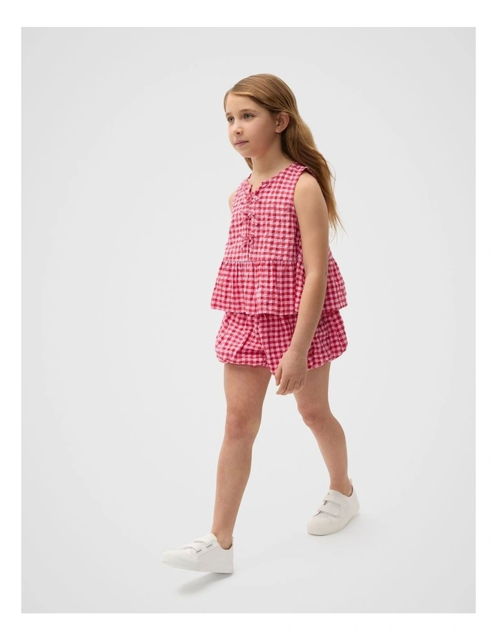 Gingham Bubble Short in Pink image 3
