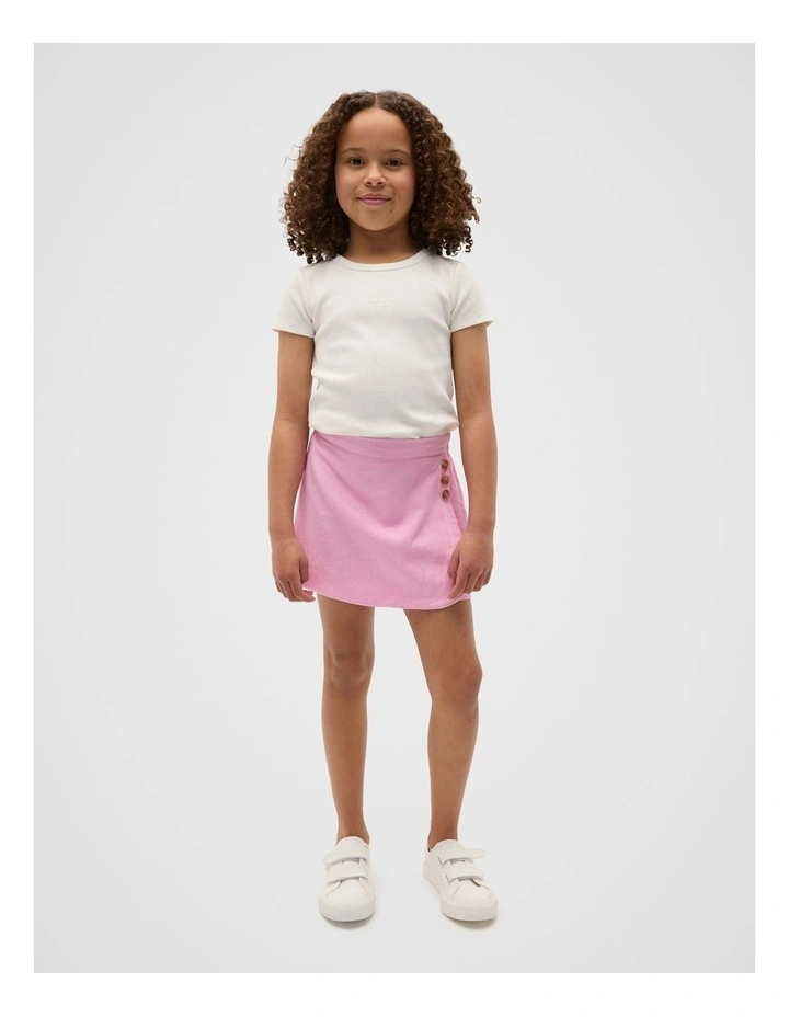 Button Skort in Candy Pink image 3