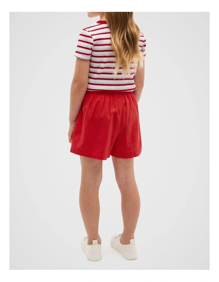Button Skort in Chilli Red image 2