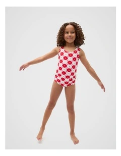 Flower Scallop Bather in Candy Pink