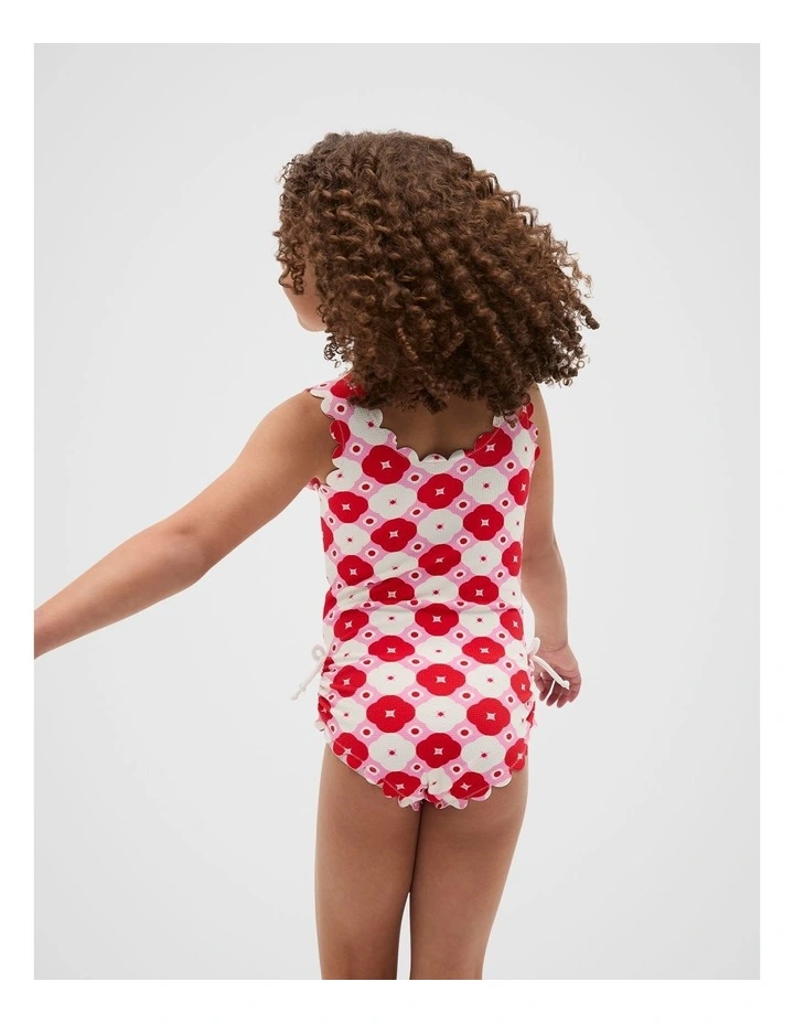Flower Scallop Bather in Candy Pink image 2
