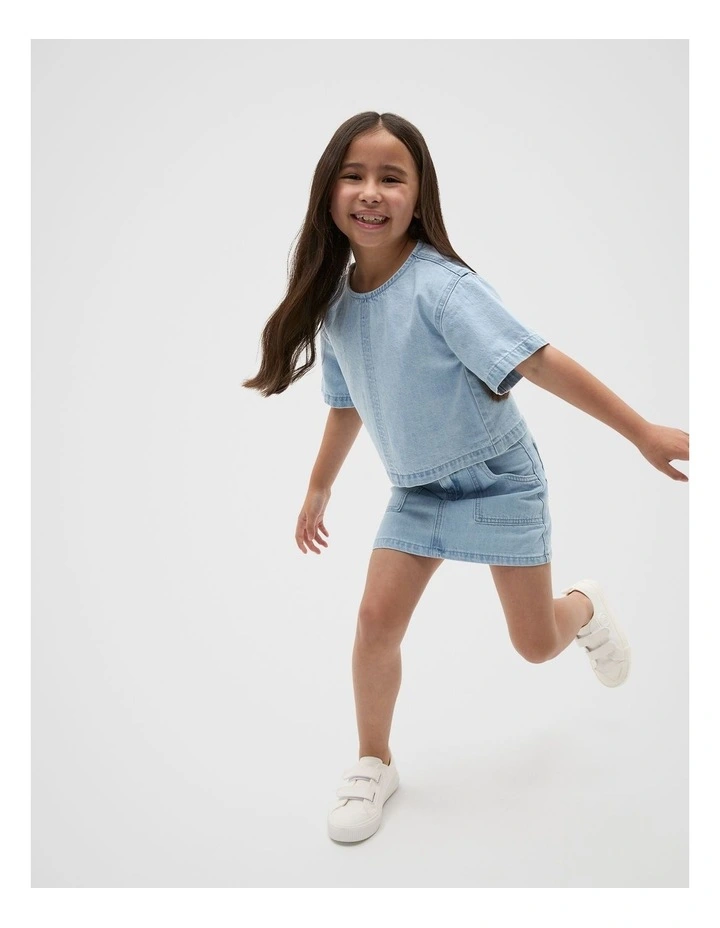 Denim Top in Light Wash image 3