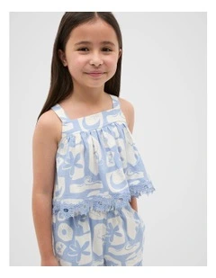 Riviera Top in Luna Blue