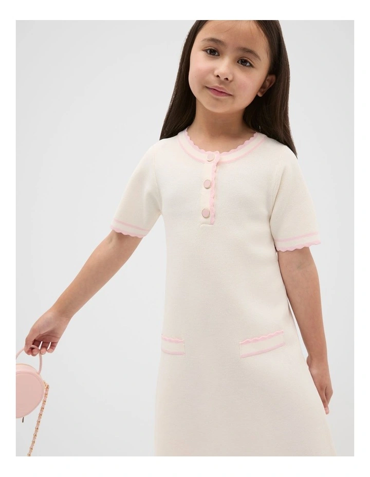 Crepe Knit Dress in Classic Cream image 3