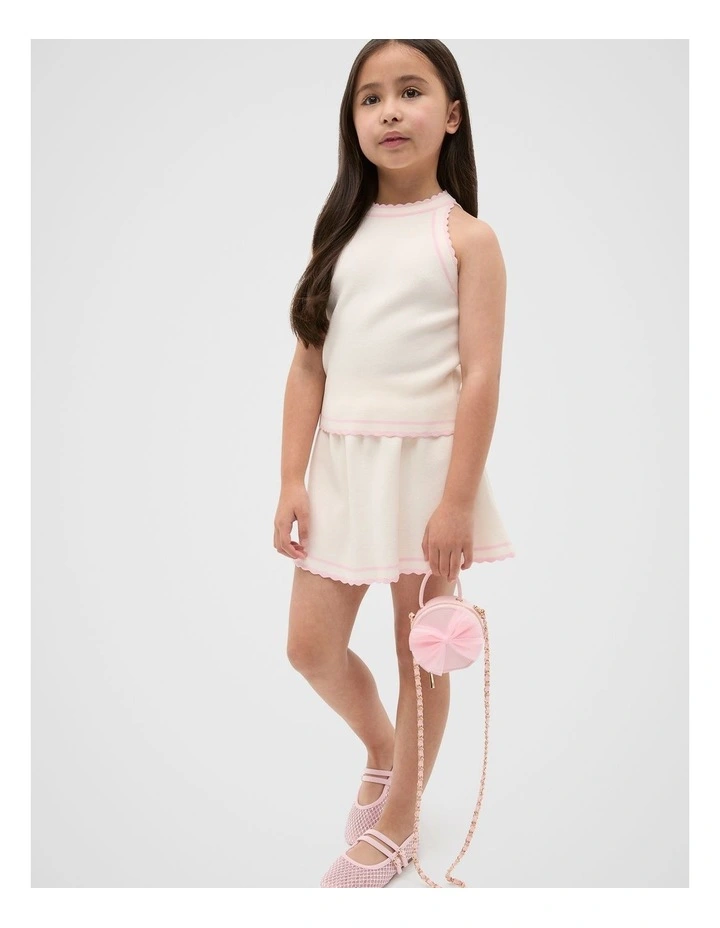 Crepe Knit Skirt in Classic Cream image 3