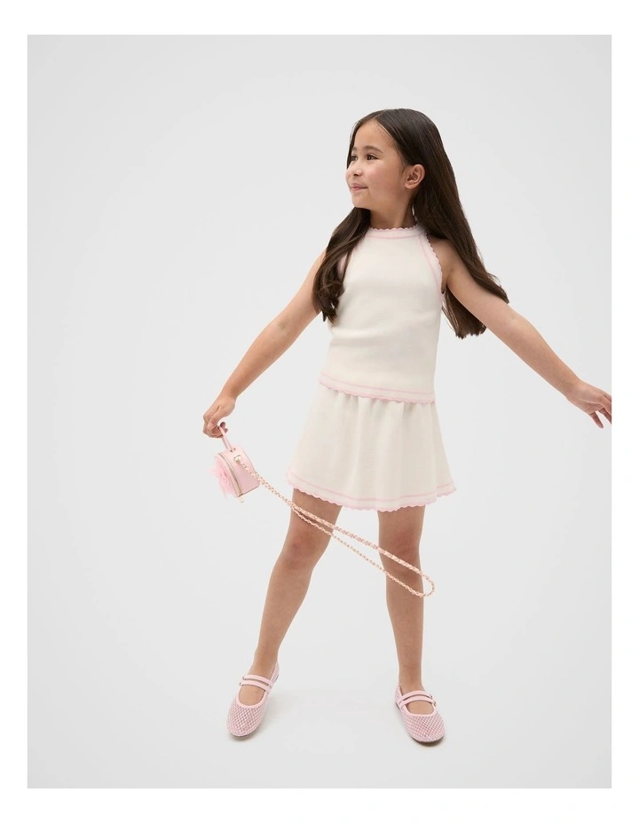 Crepe Knit Top in Classic Cream image 3