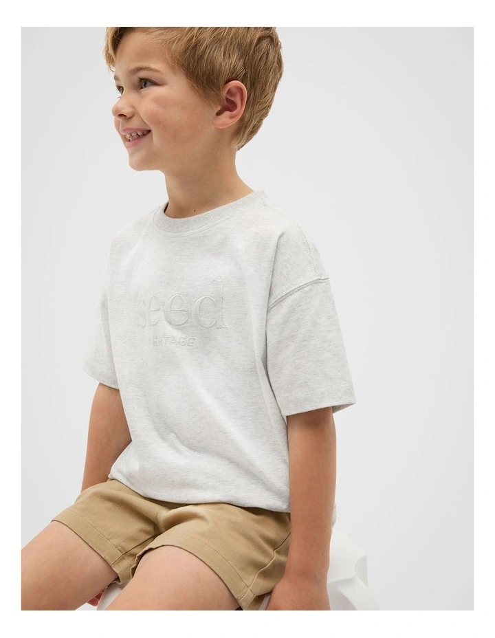 Core Oversized Logo Tee in Light Grey Marle image 1
