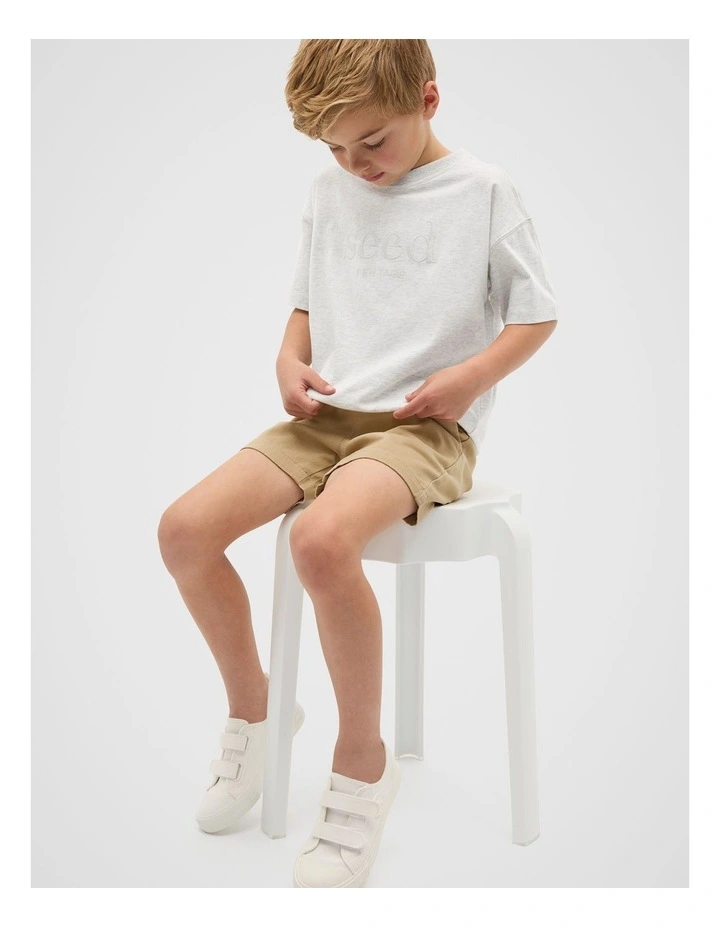 Core Oversized Logo Tee in Light Grey Marle image 3
