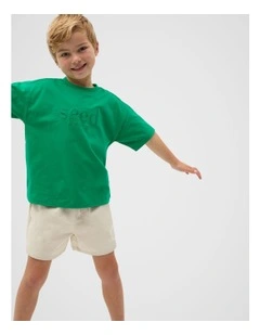 Core Oversized Logo Tee in Denver Green