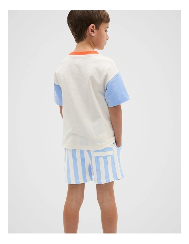 Colourblock Logo Tee in Classic Cream image 2