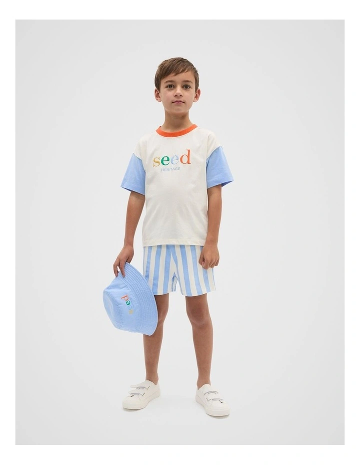 Colourblock Logo Tee in Classic Cream image 3