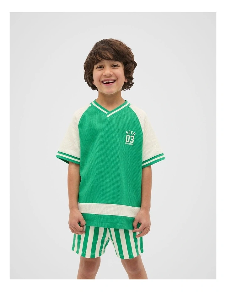 Raglan Sporty Tee in Denver Green image 1