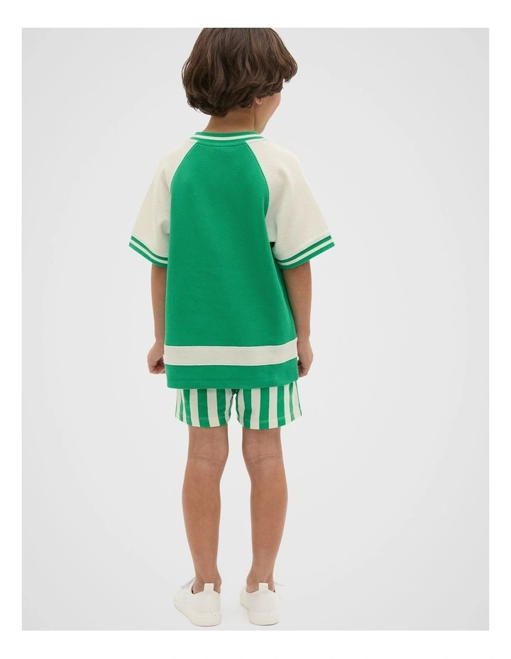 Raglan Sporty Tee in Denver Green image 2