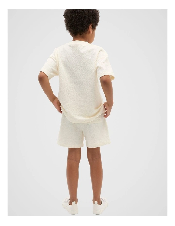 Relaxed Track Tee in Vintage Cream image 2
