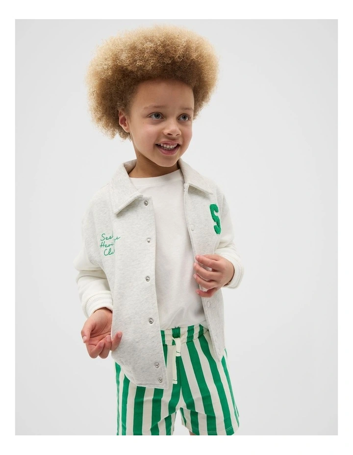 Seed Club Soft Bomber Jacket in Light Grey Marle image 1
