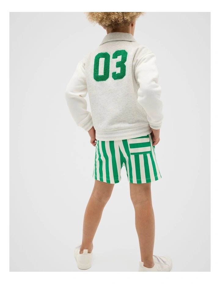 Seed Club Soft Bomber Jacket in Light Grey Marle image 2