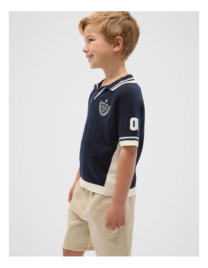 Sports Knit Trophy Polo in Midnight Blue image 3