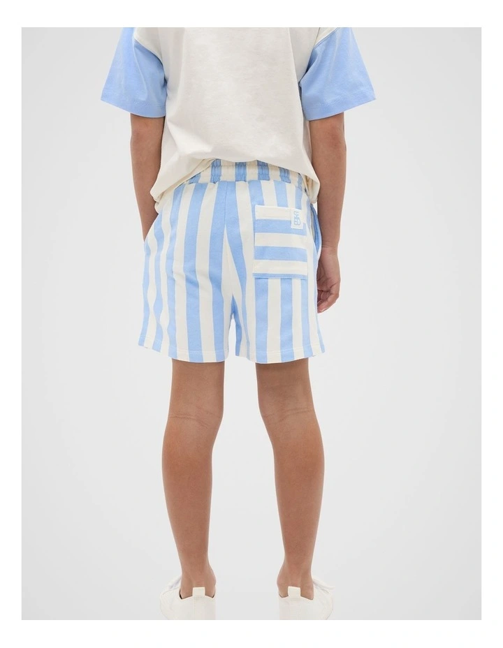 Core Stripe Track Short in Luna Blue image 2