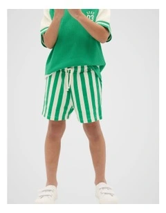 Core Stripe Track Short in Denver Green