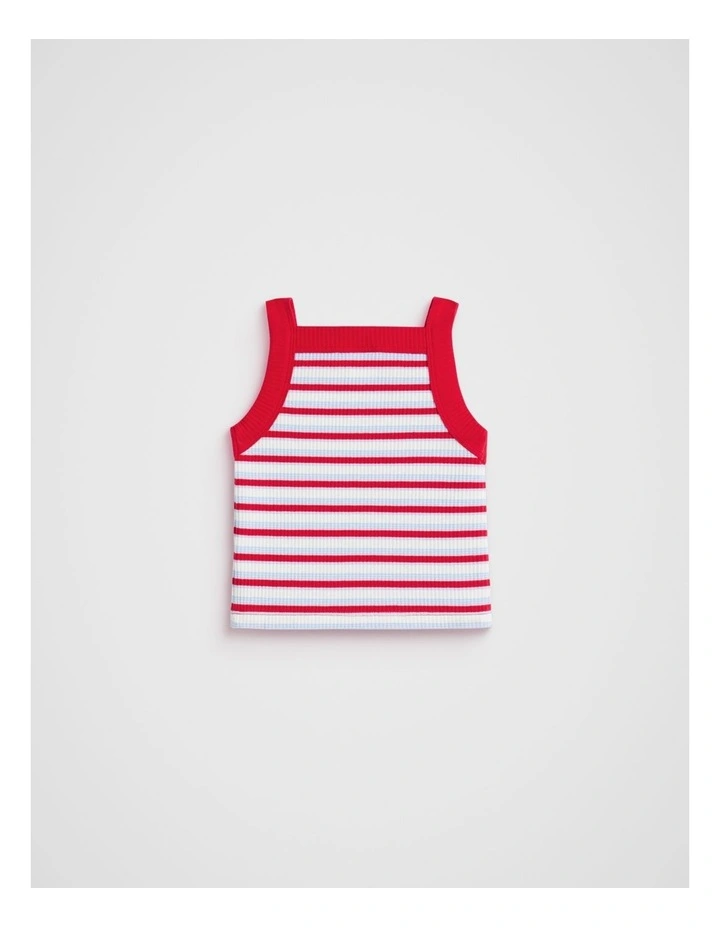 Stripe Logo Rib Tank in Chilli Stripe image 2