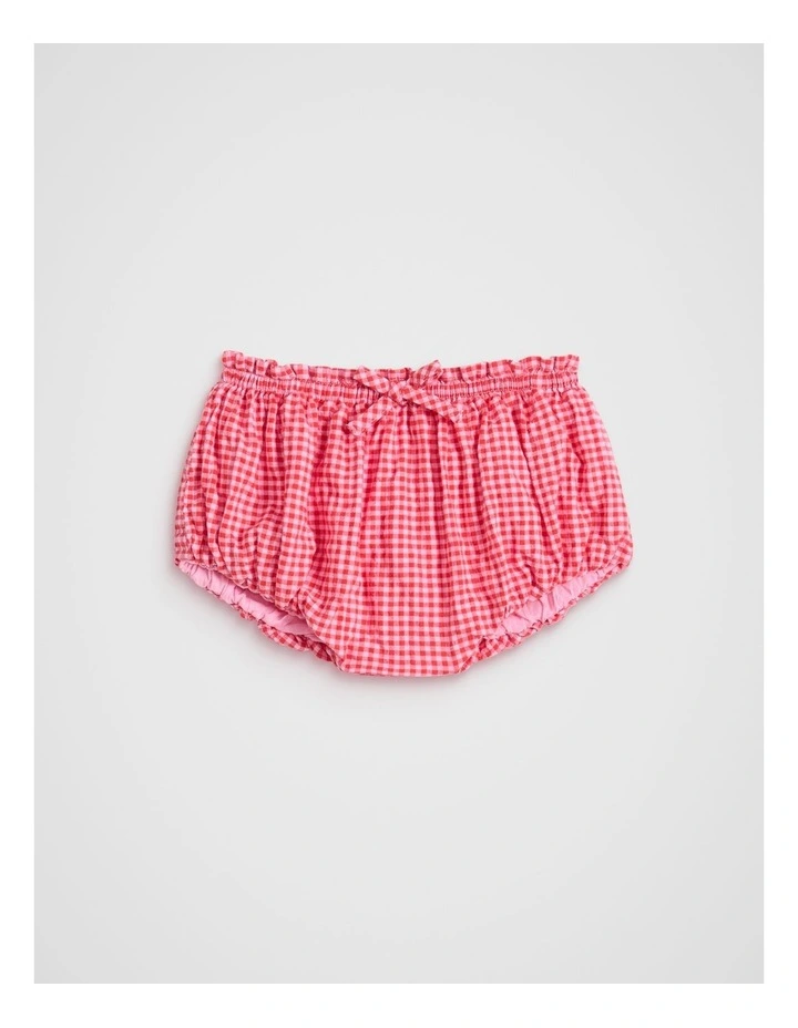 Gingham Bubble Bloomer in Pink image 1