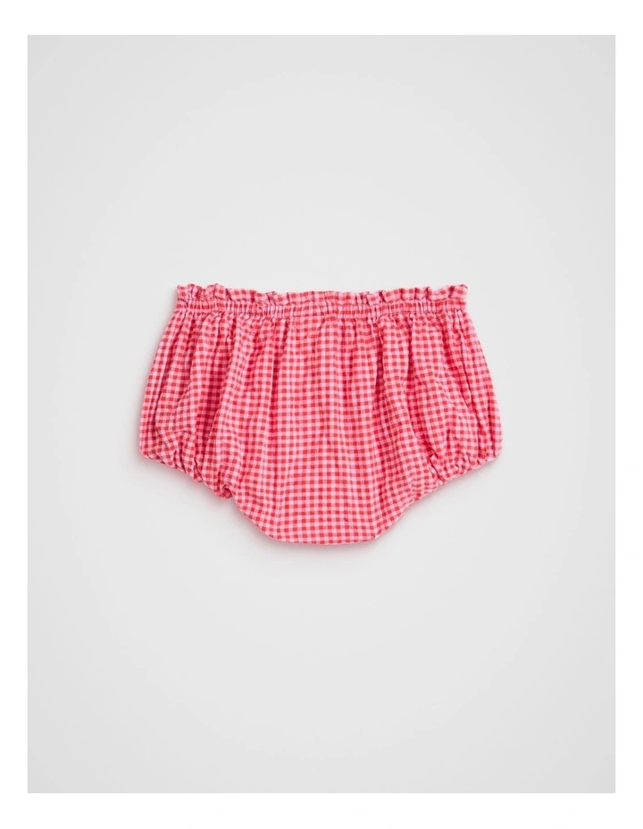 Gingham Bubble Bloomer in Pink image 2