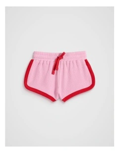 Waffle Logo Short in Candy Pink