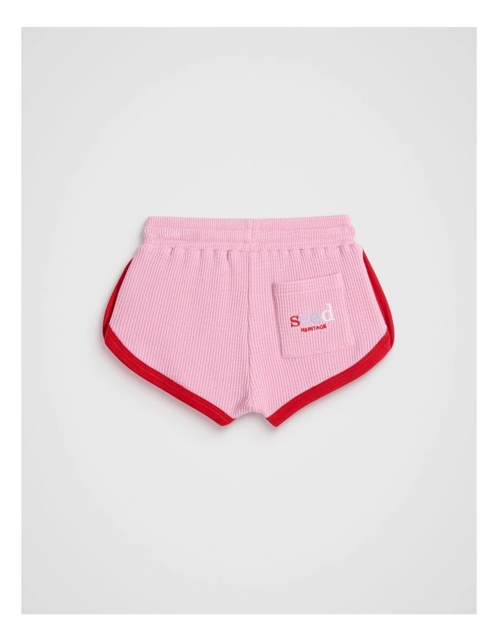 Waffle Logo Short in Candy Pink image 2