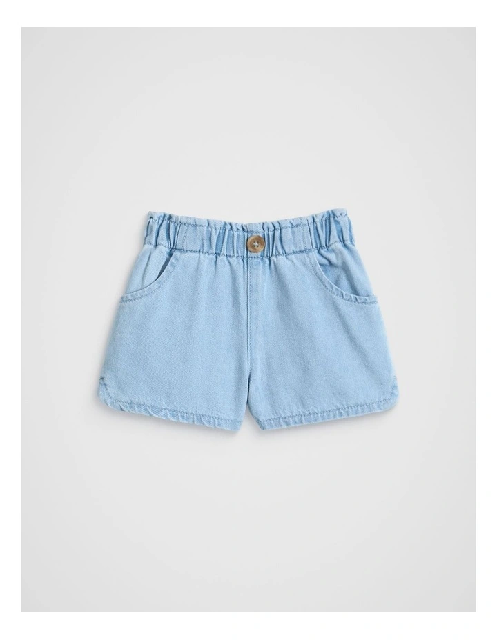 Denim Button Short in Light Wash image 1