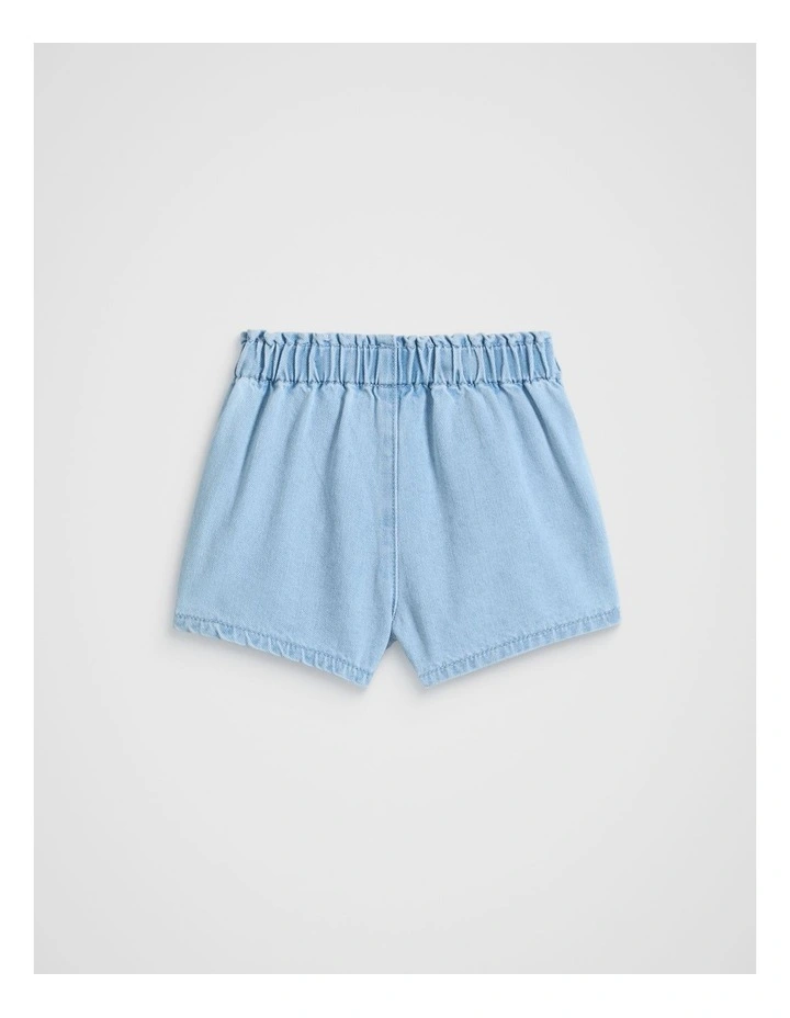 Denim Button Short in Light Wash image 2