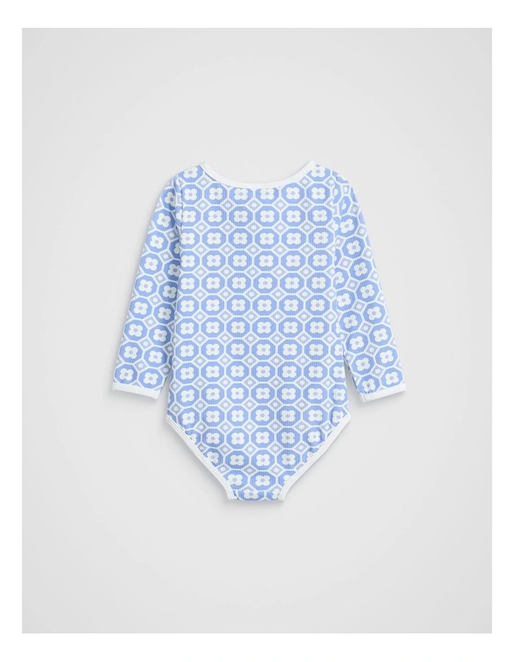 Flower Tile Rashsuit in Luna Blue image 2