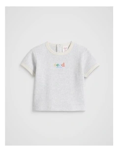 Waffle Logo Tee in Light Grey Marle