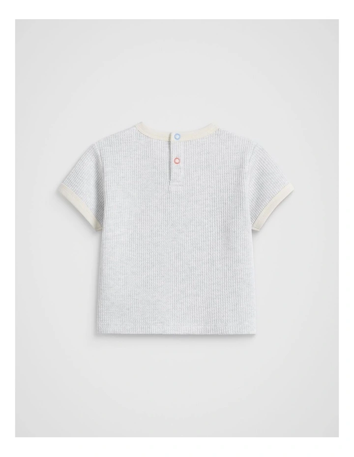 Waffle Logo Tee in Light Grey Marle image 2