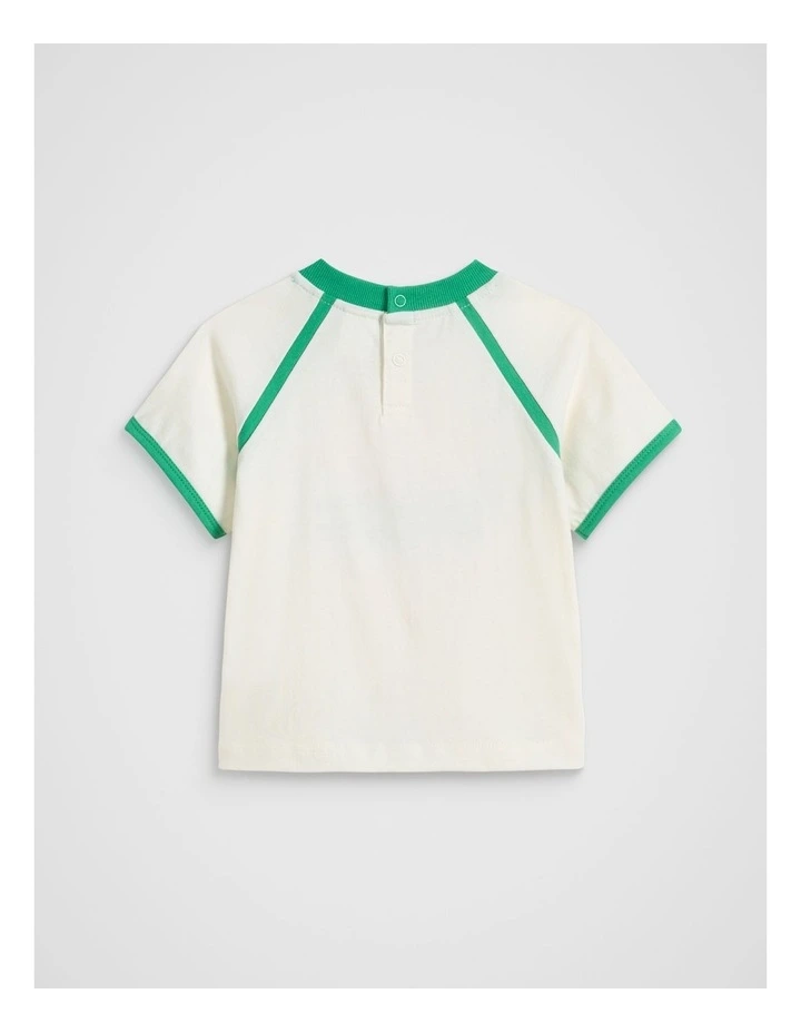 Croc Raglan Tee in Classic Cream image 2