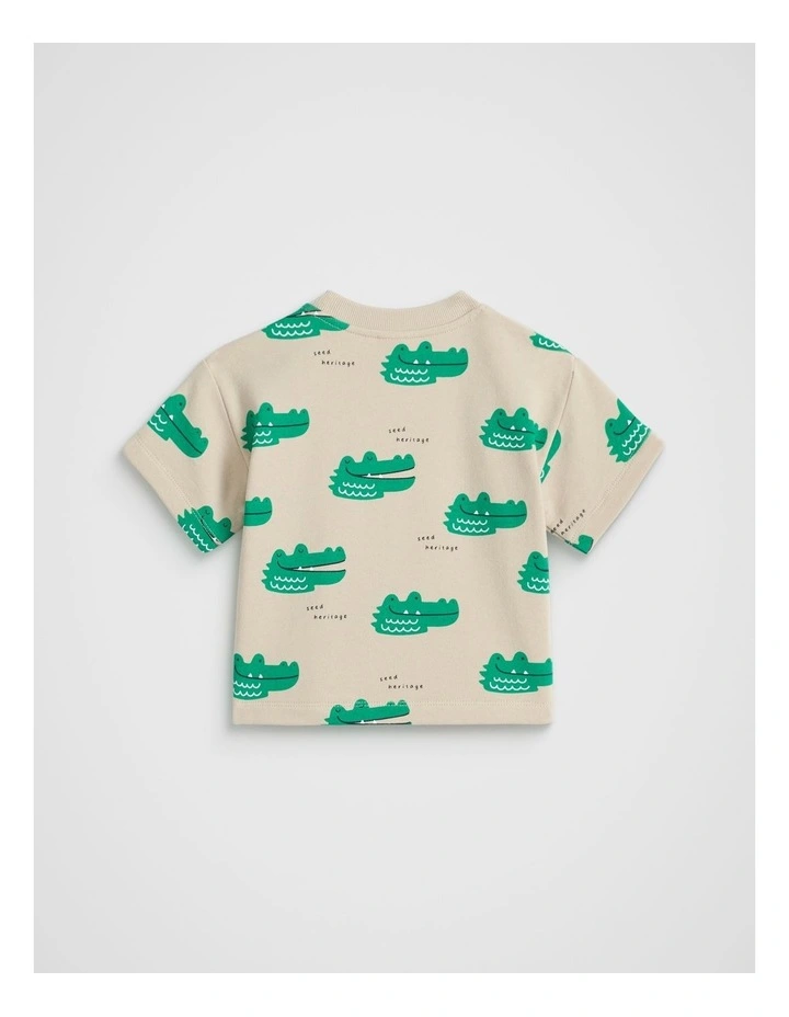 Croc Track Tee in Cool Stone image 2