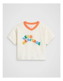 V Neck Tee in Classic Cream
