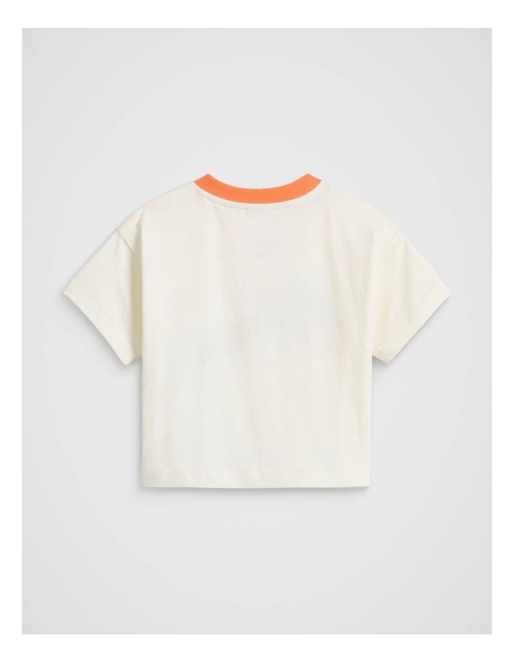 V Neck Tee in Classic Cream image 2