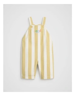 Stripe Button Overall in Desert Sand