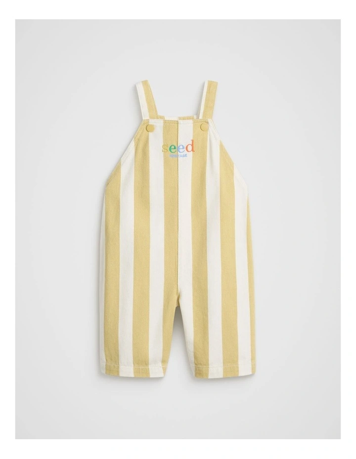 Stripe Button Overall in Desert Sand image 1