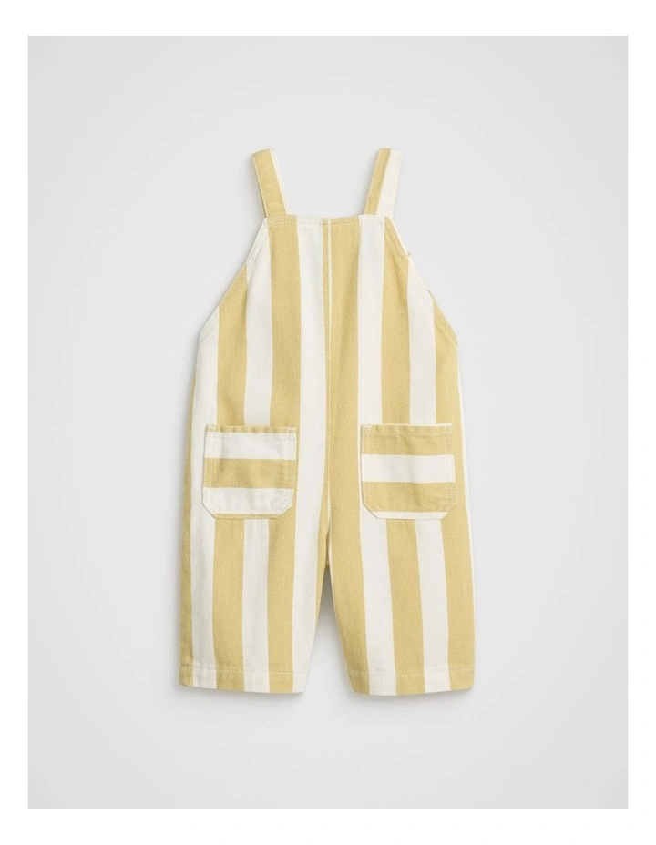 Stripe Button Overall in Desert Sand image 2