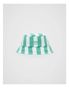 Stripe Logo Hat in Jade Green
