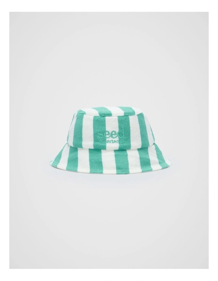 Stripe Logo Hat in Jade Green image 1