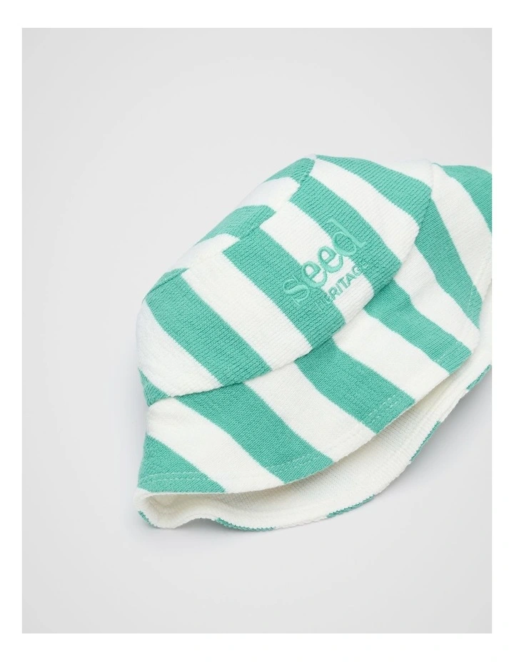 Stripe Logo Hat in Jade Green image 2