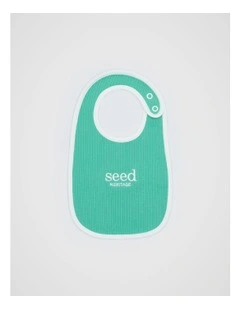 Logo Rib Bib in Jade Green