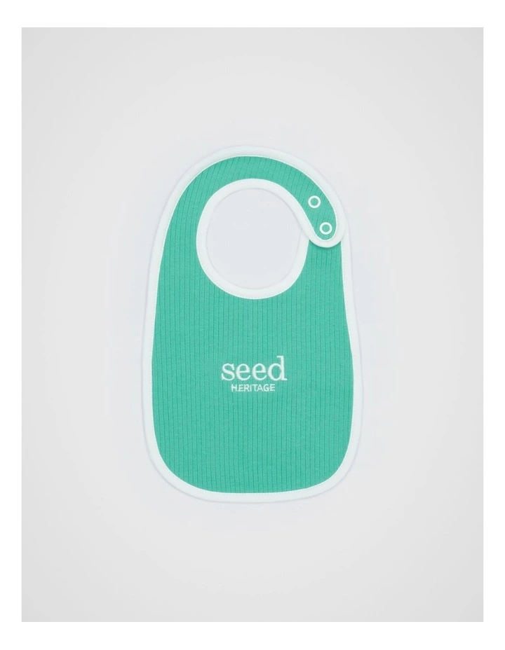 Logo Rib Bib in Jade Green image 1